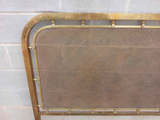 Cabecero antiguo diseño Mid Century 1960. Cama antigua vintage Cabecero rejilla bronce latón 150 cm. - Imagen 5