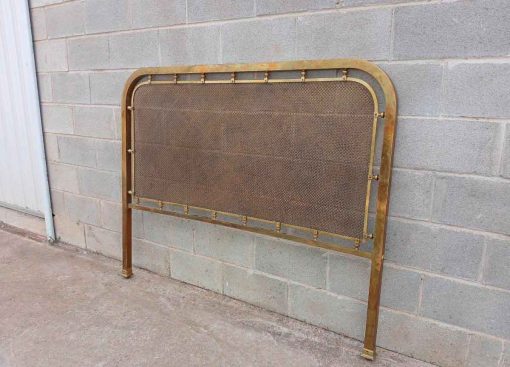 Cabecero antiguo diseño Mid Century 1960. Cama antigua vintage Cabecero rejilla bronce latón 150 cm. - Imagen 2