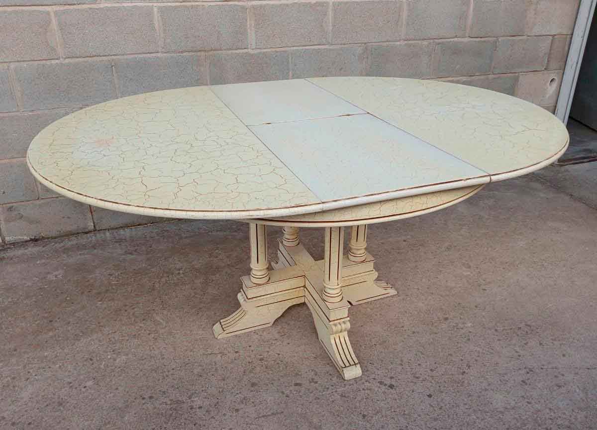 Mesa salón comedor antigua vintage estilo Luis XVI + 6 Seis Sillas antiguas estilo Luis XV francés. - Imagen 7