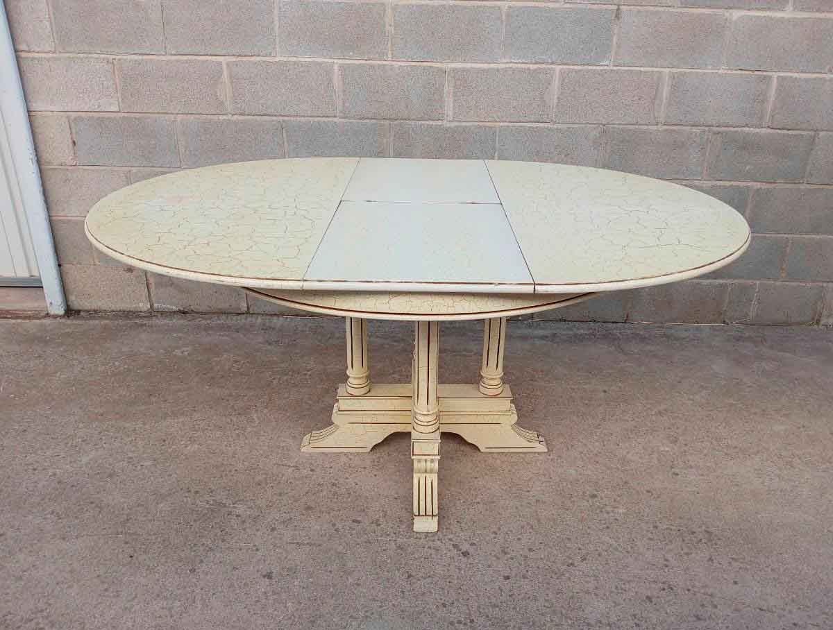 Mesa salón comedor antigua vintage estilo Luis XVI + 6 Seis Sillas antiguas estilo Luis XV francés. - Imagen 6