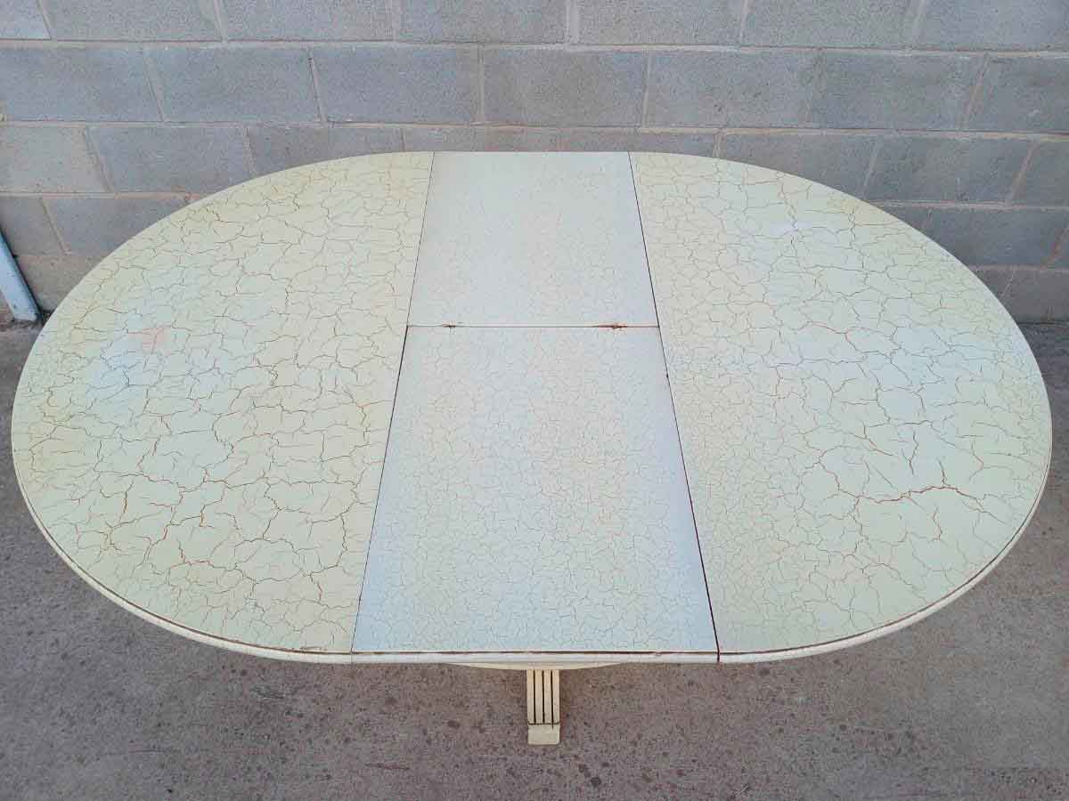 Mesa salón comedor antigua vintage estilo Luis XVI + 6 Seis Sillas antiguas estilo Luis XV francés. - Imagen 8