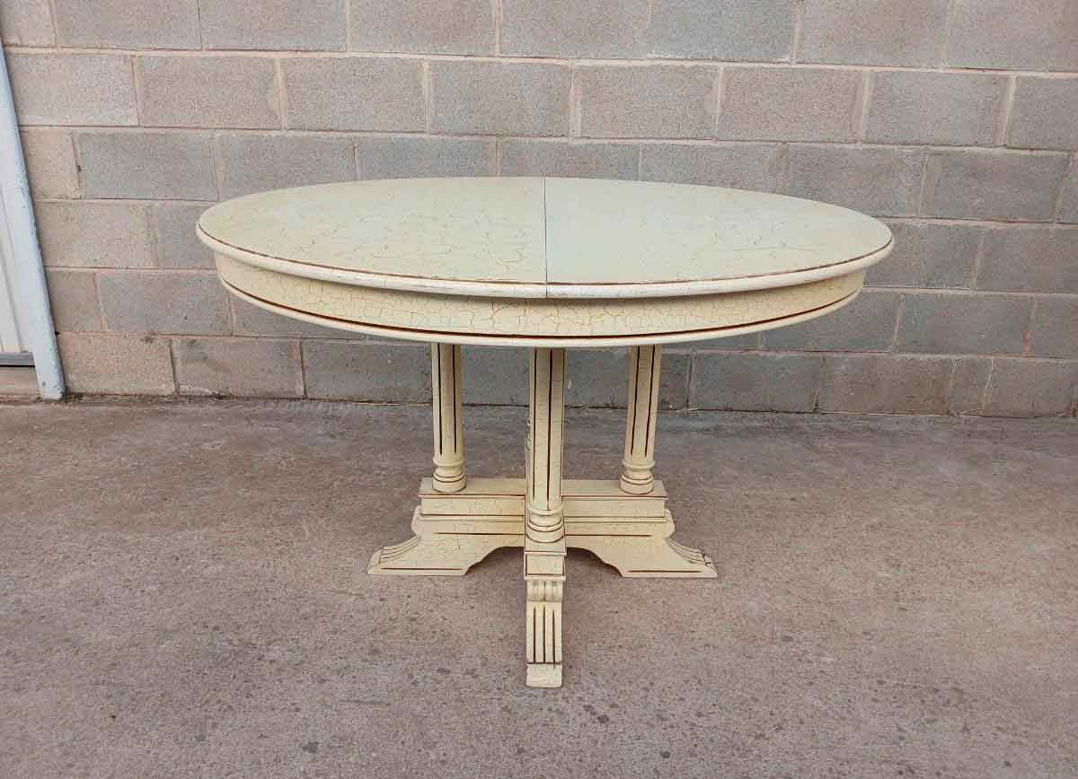 Mesa salón comedor antigua vintage estilo Luis XVI + 6 Seis Sillas antiguas estilo Luis XV francés. - Imagen 3