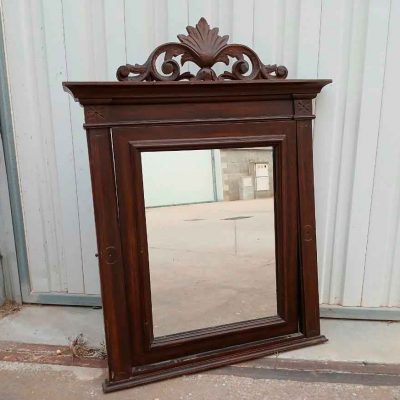 Espejo antiguo de madera para mueble tocador o lavabo. Espejo antiguo estilo Alfonsino.