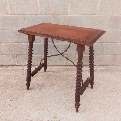 Mesa antigua fiadores patas de lenteja para Bargueño. Mesa Auxiliar Bargueñera antigua.