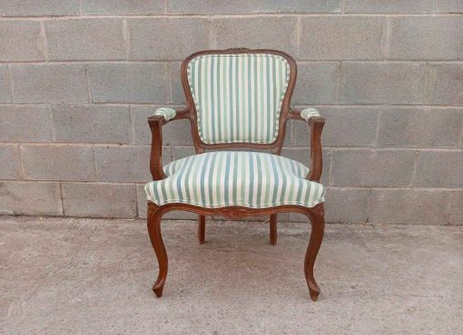 Pareja Sillones antiguos estilo Luis XV. 2 Dos Sillas Descalzadoras antiguas estilo Isabelino. - Imagen 3