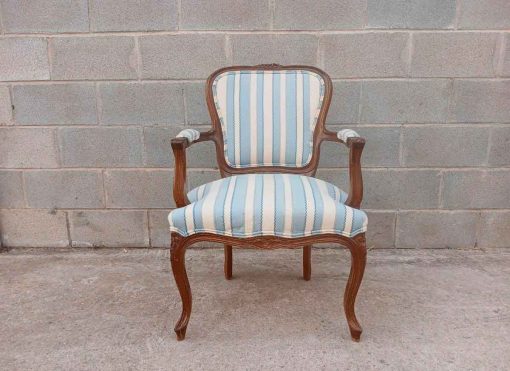 Pareja Sillones antiguos estilo Luis XV. 2 Dos Sillas Descalzadoras antiguas estilo Isabelino. - Imagen 2