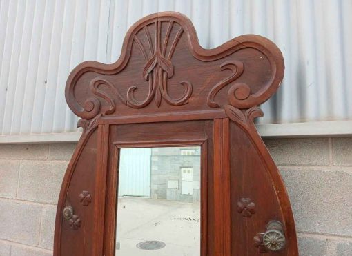 Mueble Entrada Perchero Recibidor antiguo estilo Modernista. Gran Espejo estilo Art Nouveau. - Imagen 2