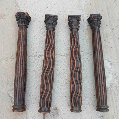 4 Cuatro Columnas antiguas estilo Corintio (83 cm). Columna antigua retablo iglesia s.XIX.