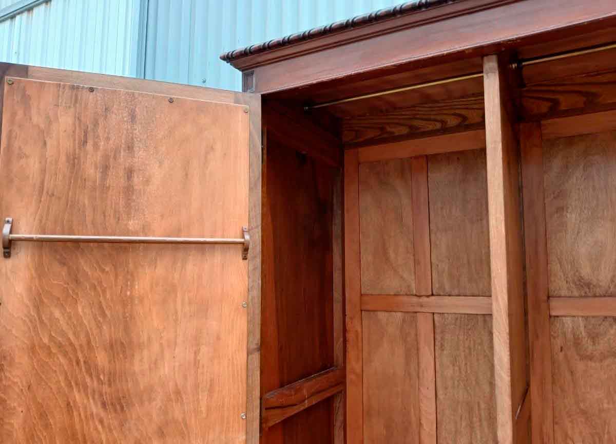 Armario antiguo estilo inglés Chippendale. Mueble Armario Ropero con Espejo estilo Victoriano. - Imagen 11