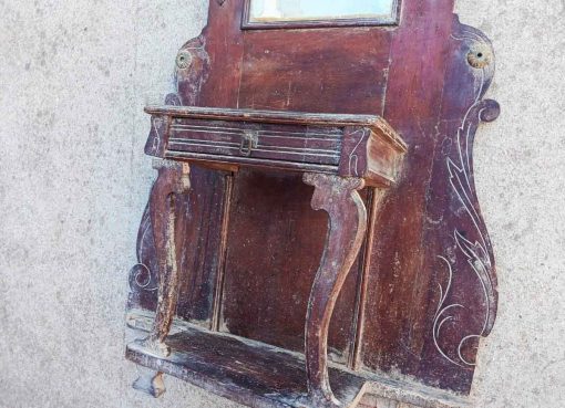 Mueble Entrada Perchero Recibidor antiguo estilo Modernista. Gran Espejo estilo Art Nouveau. - Imagen 4