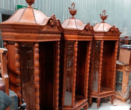 Conjunto Muebles antiguos Farmacia Botica. Mostrador antiguo + 3 Vitrinas antiguas inglés Victoriano. - Imagen 3