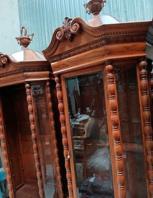 Conjunto Muebles antiguos Farmacia Botica. Mostrador antiguo + 3 Vitrinas antiguas inglés Victoriano. - Imagen 4