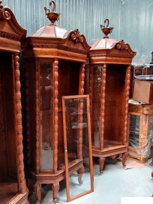 Conjunto Muebles antiguos Farmacia Botica. Mostrador antiguo + 3 Vitrinas antiguas inglés Victoriano. - Imagen 5