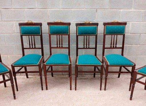 6 Seis Sillas antiguas estilo Art Decó. Sillas antiguas estilo Modernista. Silla antigua vintage. - Imagen 2