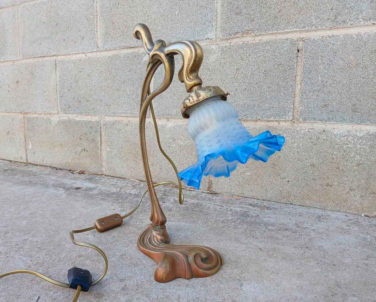 Lámpara antigua estilo Art Nouveau. Francia s.XIX. Lámpara antigua mesa sobremesa estilo Modernista. - Imagen 2
