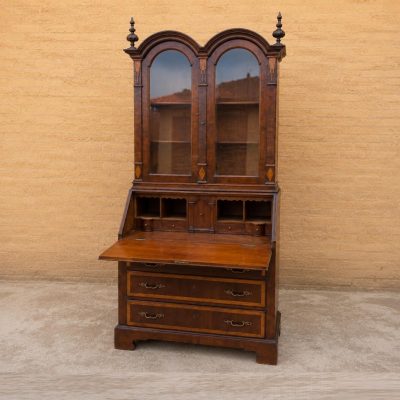 Mueble Bureau antiguo estilo inglés HERRAIZ. Buró Secreter Escritorio Vitrina Librería Holandés.