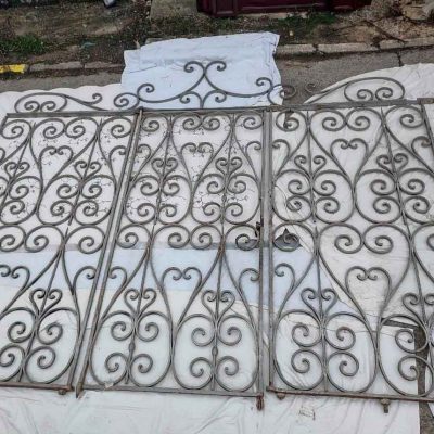 Gran puerta de entrada, Biombo Cerramiento antiguo hierro forjado terraza jardín salón interior estilo inglés (3 metros).