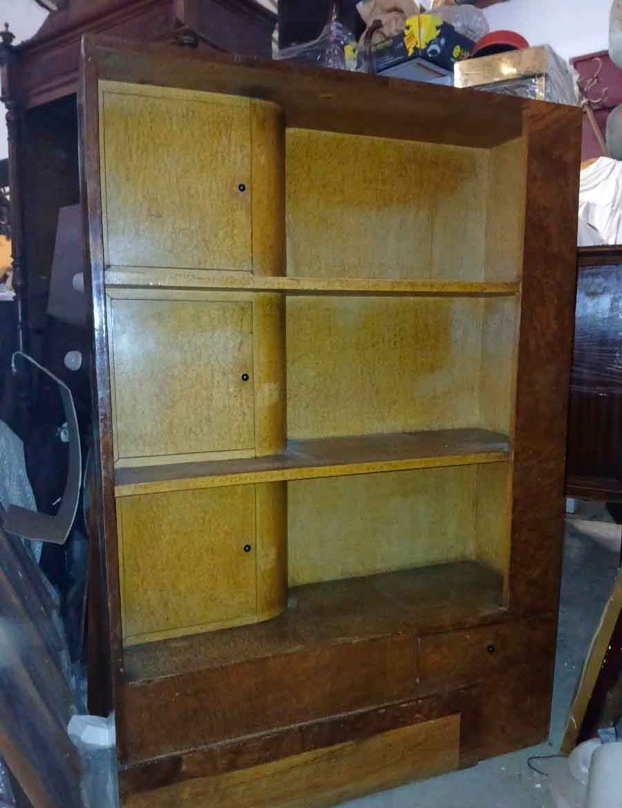 Estantería Librería antigua estilo Art Decó. Mueble Auxiliar Librero Despacho antiguo Modernista.