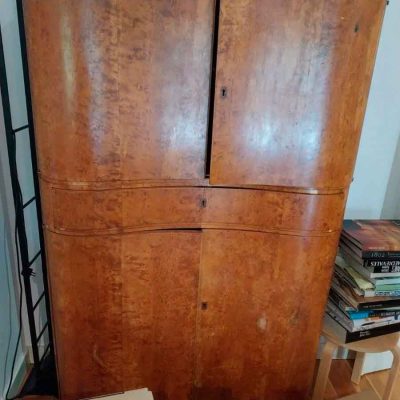 Estantería Librería antigua estilo Art Decó. Mueble Auxiliar Librero Despacho antiguo Modernista.