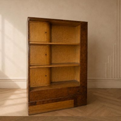 Estantería Librería antigua estilo Art Decó. Mueble Auxiliar Librero Despacho antiguo Modernista.