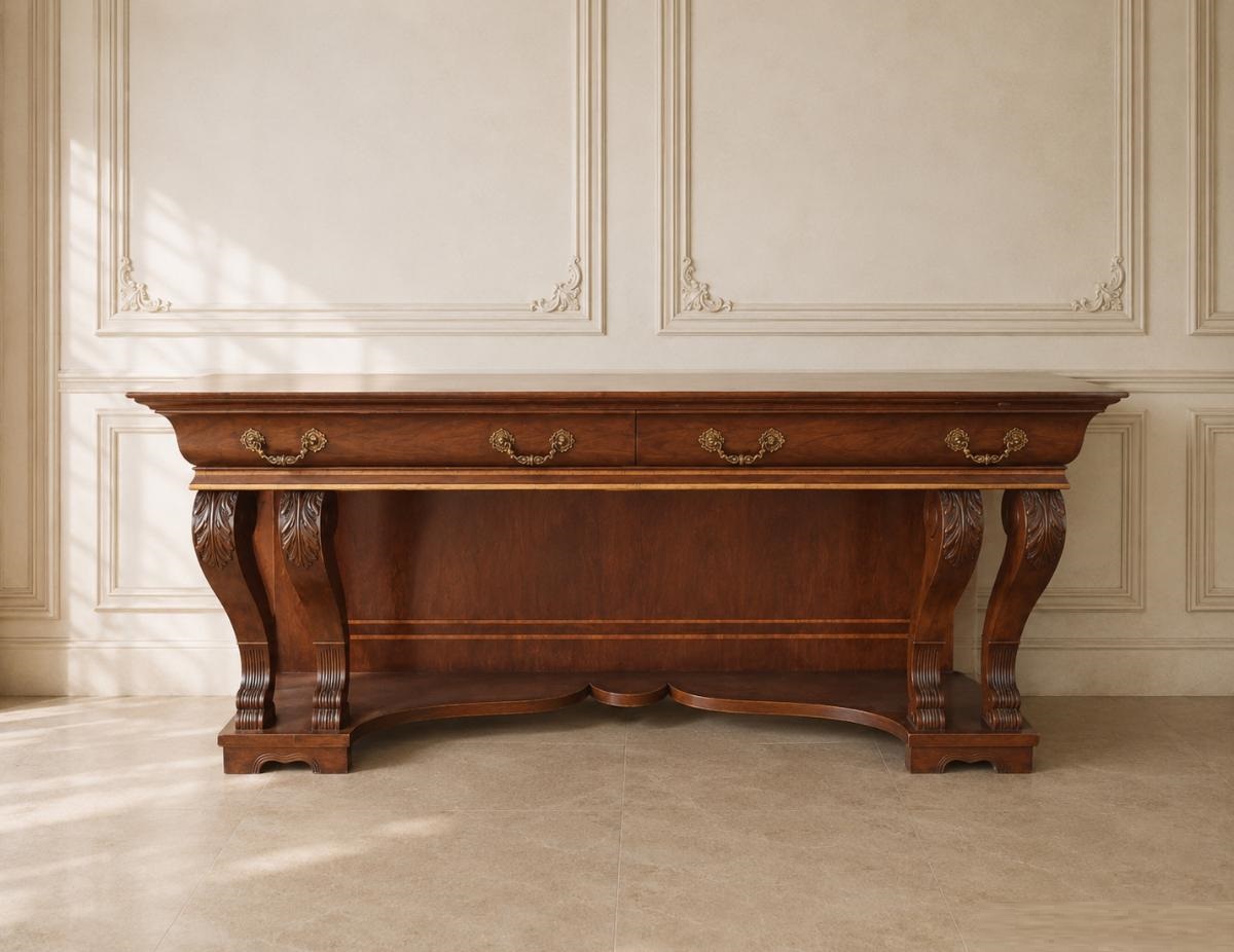 Gran consola antigua estilo Luis XV 2 metros. Consola grande antigua estilo isabelino estilo inglés.