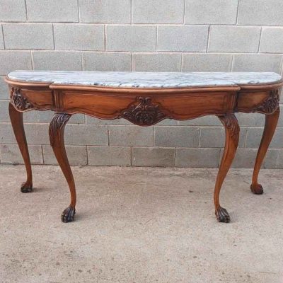 Gran Consola antigua estilo inglés Chippendale 180 cm. Mueble Consola grande Luis XV Isabelino.