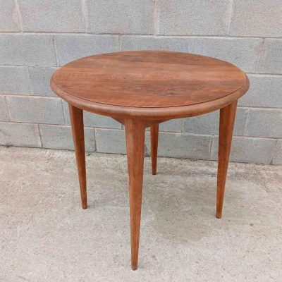 Mesa antigua danesa nogal 1960 (80 cm). Mueble Mesa antigua estilo Danés Mid Century.