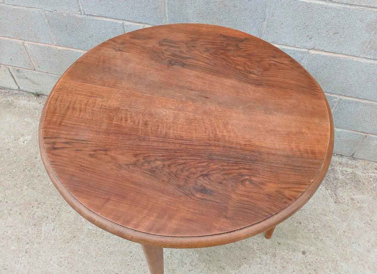 Mesa antigua danesa nogal 1960 (80 cm). Mueble Mesa antigua estilo Danés Mid Century. - Imagen 3