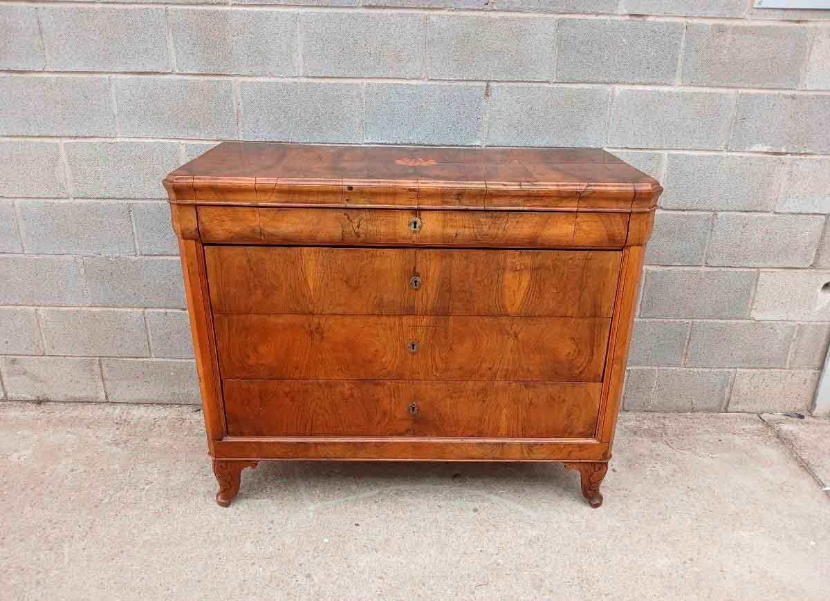 Cómoda antigua estilo Luis Felipe (Francia s.XIX). Mueble Cómoda Cajonera antigua estilo inglés.