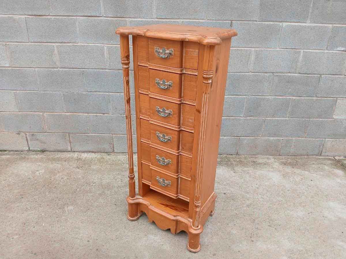 Cómoda alta antigua. Mueble Cajonera Sinfonier antiguo vintage estilo inglés Victoriano.