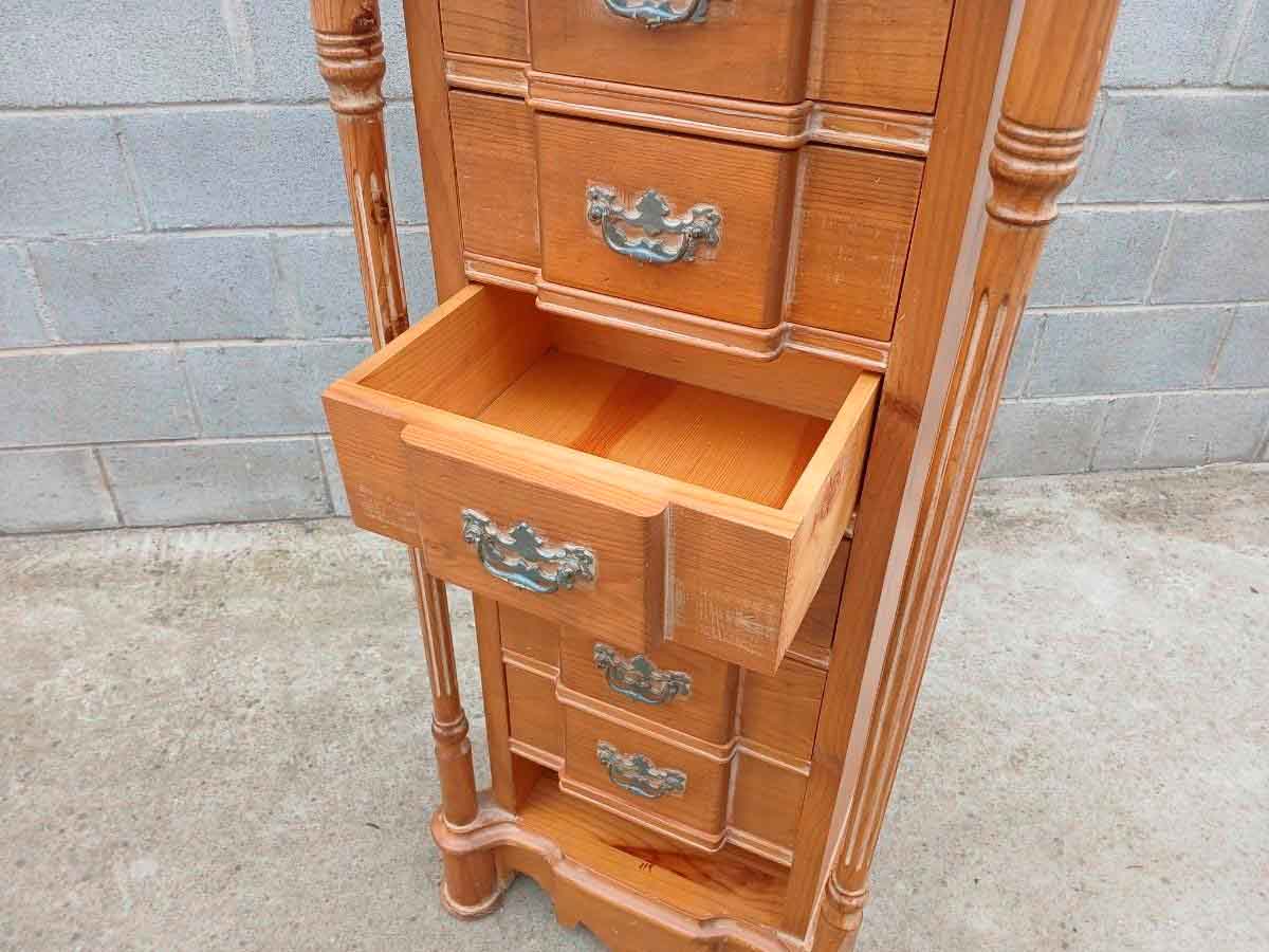 Cómoda alta antigua. Mueble Cajonera Sinfonier antiguo vintage estilo inglés Victoriano. - Imagen 4