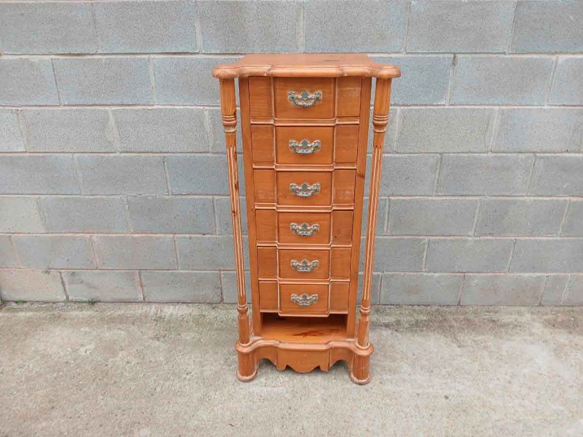 Cómoda alta antigua. Mueble Cajonera Sinfonier antiguo vintage estilo inglés Victoriano. - Imagen 3