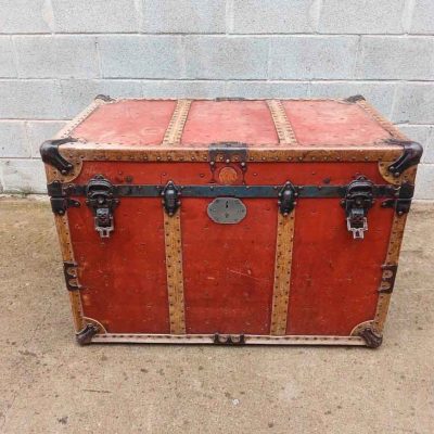 Baúl antiguo americano New York Gonzalez & Co. s.XIX. Baúl Arcón Arca antigua tipo Louis Vuitton.