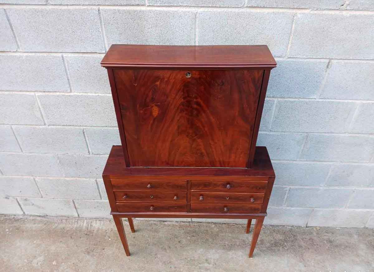 Mueble Auxiliar antiguo estilo Art Decó. Escritorio Secreter antiguo. - Imagen 2