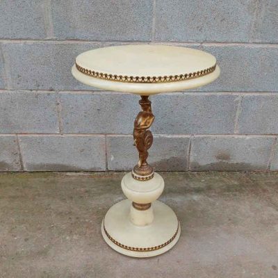 Columna pie antigua. Pedestal figura escultura. Velador Mesa auxiliar mármol bronce estilo Luis XVI.