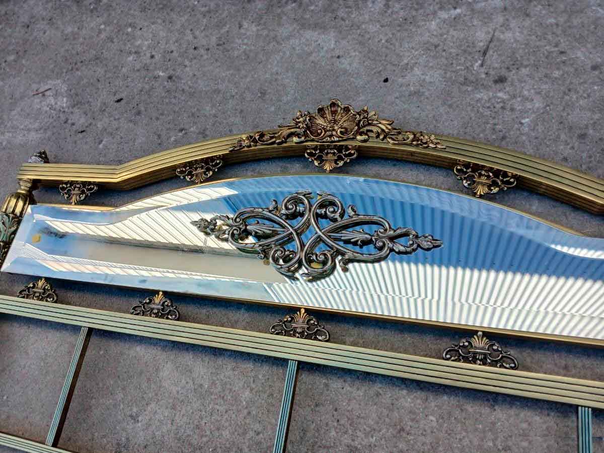 2 Dos Mesitas de noche antiguas bronce estilo Luis XVI. Mesillas Dormitorio antiguas Art Decó Modernista. - Imagen 7