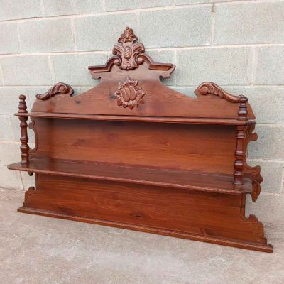 Estantería antigua estilo Alfonsino 160cm Remate Auxiliar Librería Librero o Mueble Cocina Especiero.