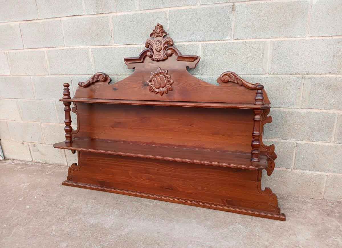 Estantería antigua estilo Alfonsino 160cm Remate Auxiliar Librería Librero o Mueble Cocina Especiero.