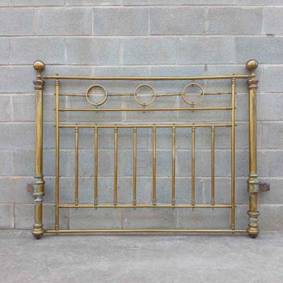 Cabecero antiguo bronce y latón 150 cm (s.XIX). Cama antigua vintage estilo inglés Victoriano.