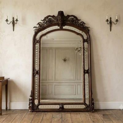 Gran Espejo antiguo estilo Alfonsino s.XIX (204 cm). Espejo grande vestidor entrada estilo Neoclásico.