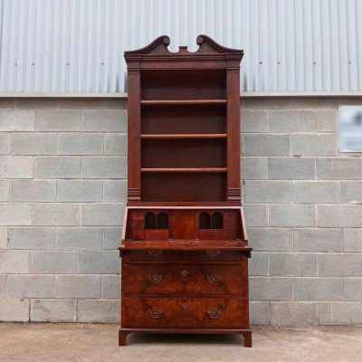 Bureau Secreter Librero Escritorio antiguo estilo inglés Victoriano. Buró Estantería Librería antigua.