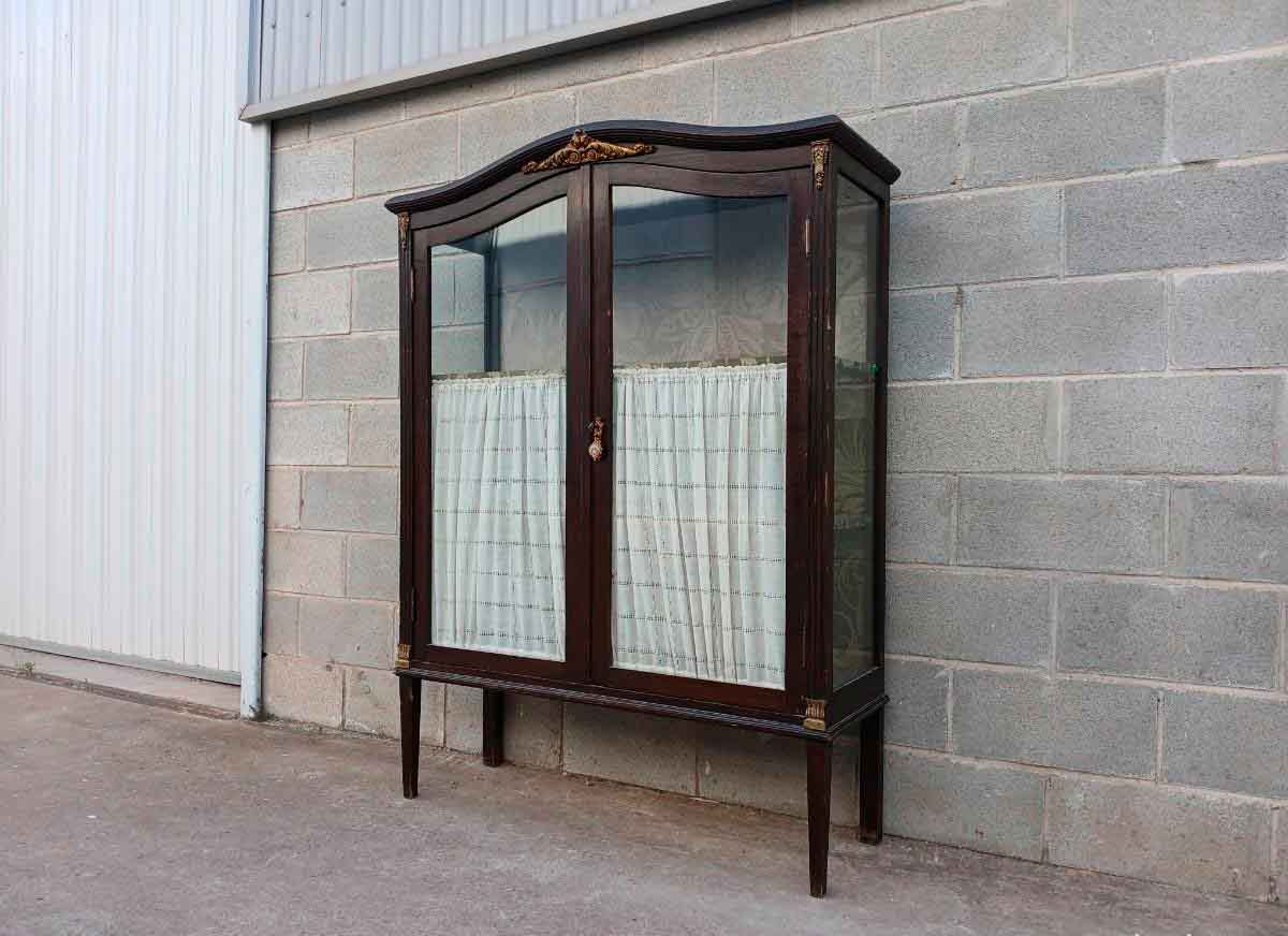 Vitrina antigua estilo isabelino. Mueble Vitrina Expositora antigua estilo inglés Victoriano. - Imagen 2
