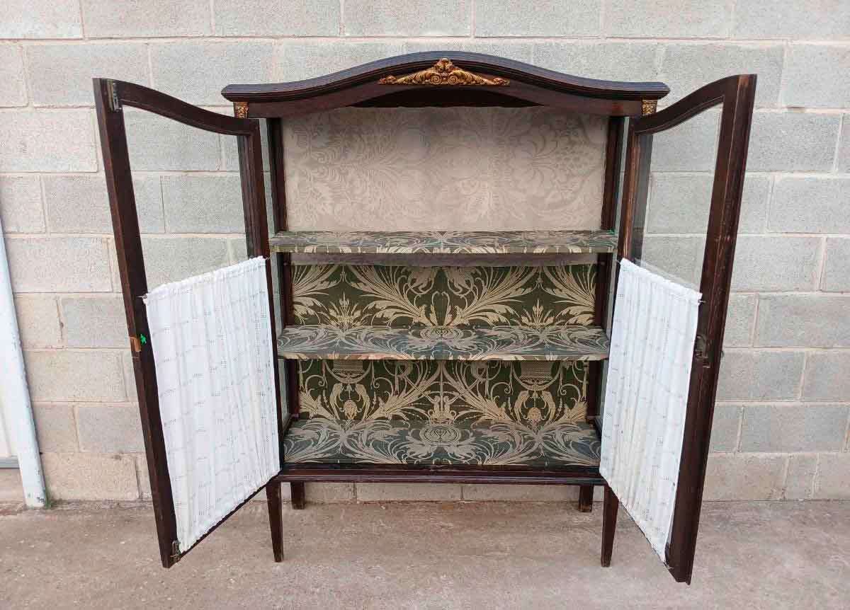 Vitrina antigua estilo isabelino. Mueble Vitrina Expositora antigua estilo inglés Victoriano. - Imagen 4
