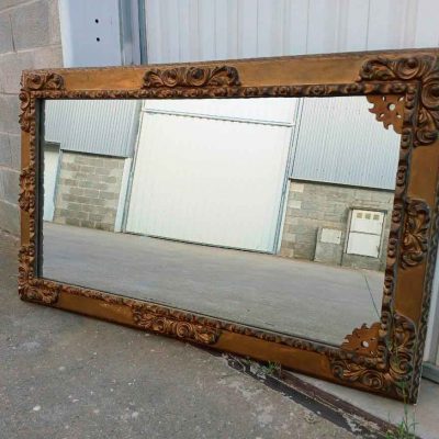 Espejo antiguo estucado y dorado (150 cm). Espejo antiguo estilo Luis XVI.