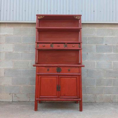 Mueble Salón Aparador Librero antiguo estilo Chino. Estantería Librería antigua Trinchero Canterano.