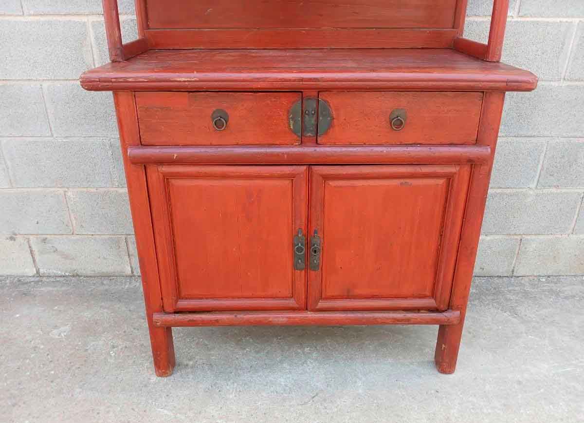 Mueble Salón Aparador Librero antiguo estilo Chino. Estantería Librería antigua Trinchero Canterano. - Imagen 4