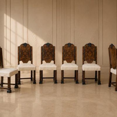 6 seis sillas antiguas estilo Art Decó. Sillería Sillas antiguas estilo Modernista.