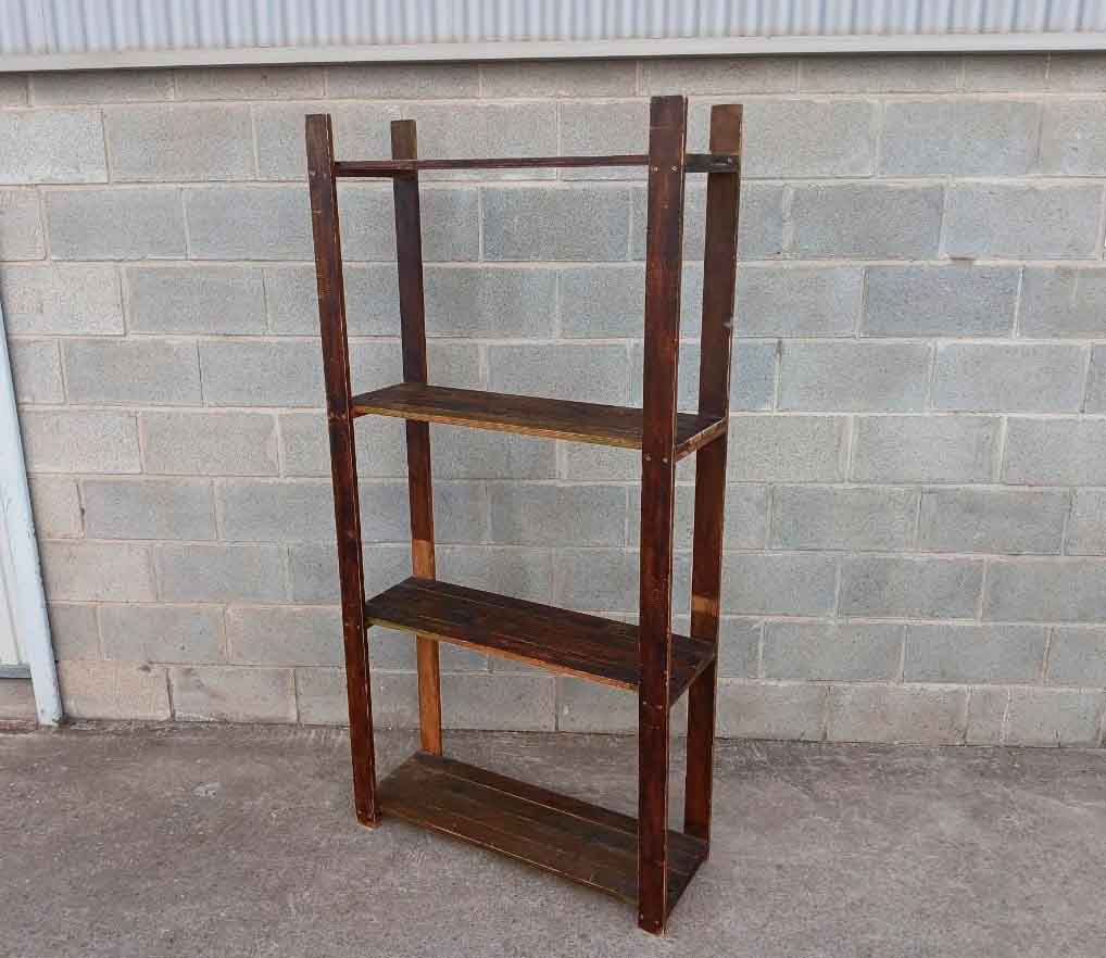 2 Dos muebles de cocina o despensa antigua vintage Mid Century. Estantería + Mueble Auxiliar cestas. - Imagen 3