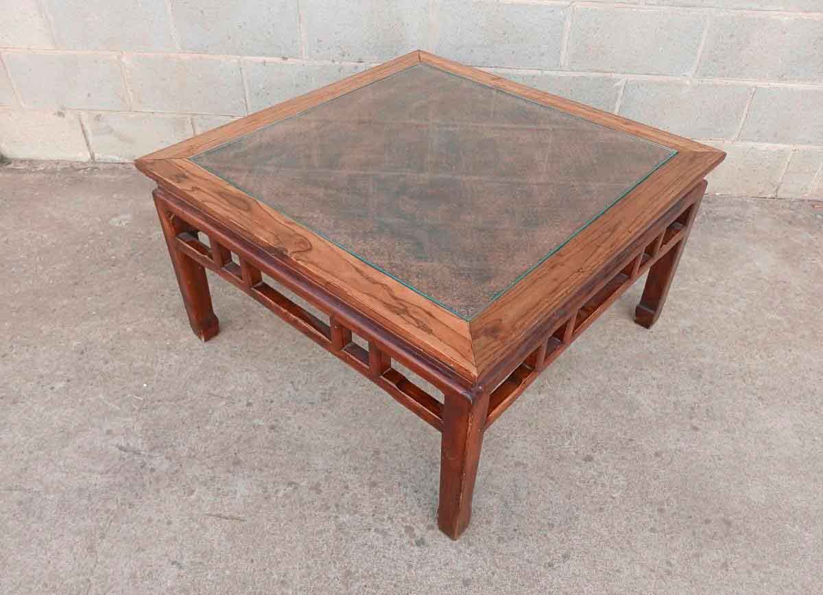Mesa baja antigua estilo Chino tipo dinastía Quing. Mesa de Centro de Salón antigua estilo Oriental. - Imagen 3
