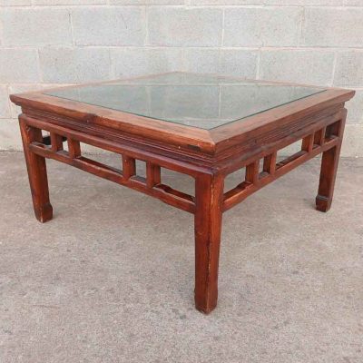 Mesa baja antigua estilo Chino tipo dinastía Quing. Mesa de Centro de Salón antigua estilo Oriental.